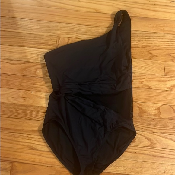 Michael Kors Black One-Shoulder Swimsuit - Picture 1 of 4